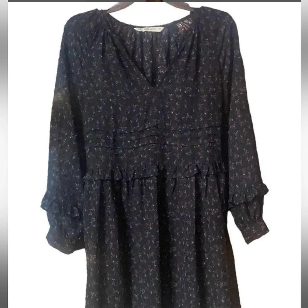 Zara black sheer floral slip dress